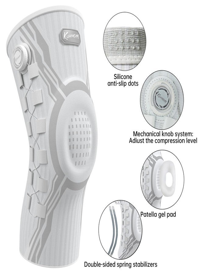 Kuangmi Smart Knee Brace with Adjustable Compression Knob & Micro-Adjustable Support for Perfect Fit, Arthritis Pain Relief, Meniscus Tear Recovery, Joint Stability for Sports & Daily Use,WRXL - Image 2