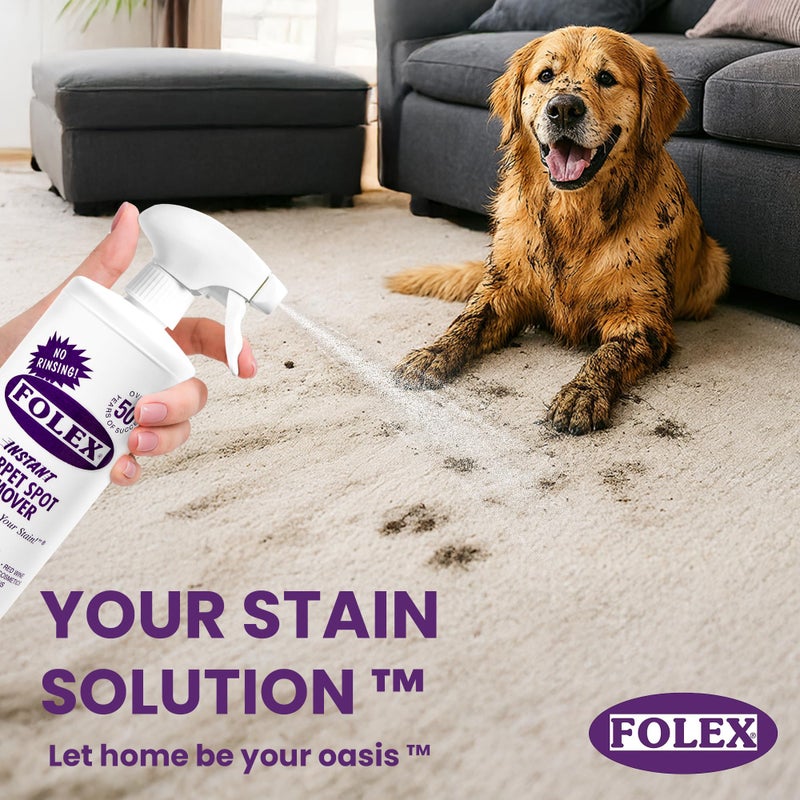 FOLEX Instant Carpet Spot Remover 32 oz - Powerful Stain Remover for Carpets, Upholstery & Rugs - Eliminates Pet Stains, Grease, Red Wine, Food, Makeup & More - With Reusable Cleaning Cloth - 1 Pack - Image 5