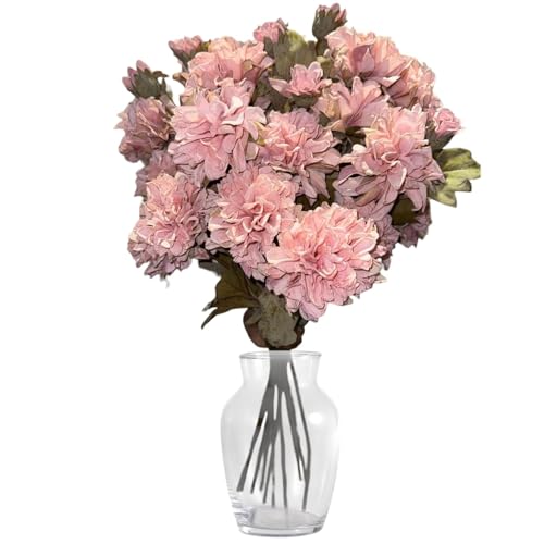 Fox & Fern Artificial Dahlia Flower Stick with 2 Flower, One Bud and Leaves (Pack of 1) | Ornamental Stick Best for Gifting, Party, Home Decor (Ht. 68CM) GAAFRD-68P (Pink) - Image 4