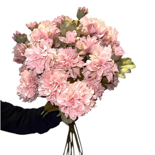 Fox & Fern Artificial Dahlia Flower Stick with 2 Flower, One Bud and Leaves (Pack of 1) | Ornamental Stick Best for Gifting, Party, Home Decor (Ht. 68CM) GAAFRD-68P (Pink) - Image 5