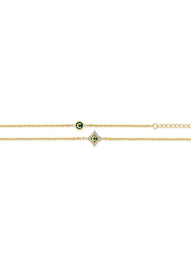 CERRUTI 1881 Tessa Tessa Gold Plated Stainless Steel Double Chain Bracelet for Women 330mm for Women | Best Price UAE