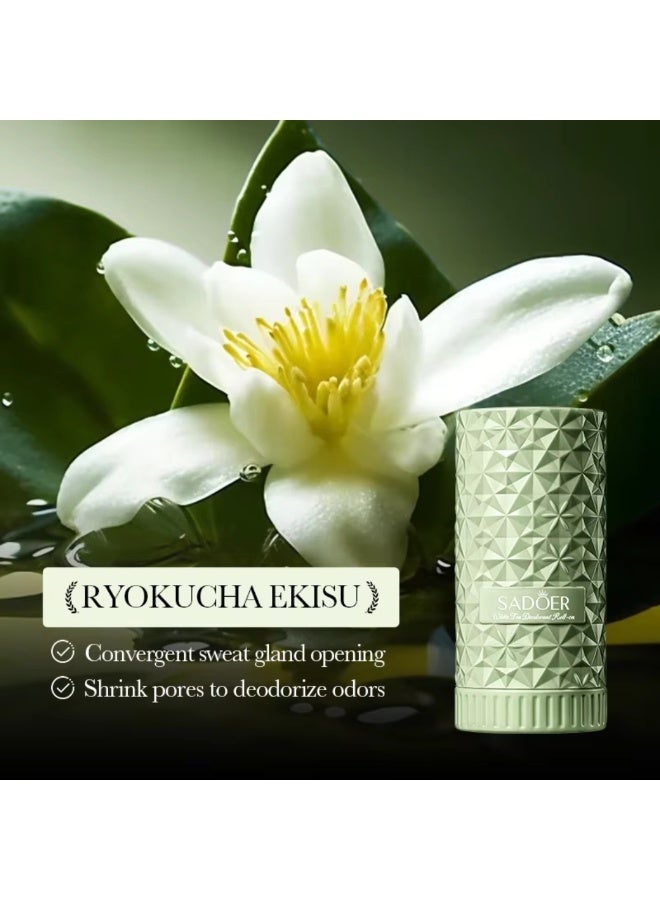 SADOER Body Perfume White Tea Deodorant Roll On Long-Lasting Freshness Sweat and Odor Control Non Irritating Underarm Protection Gentle Skin Care Underarm Moisturizing Deodorant 40ml - Image 5