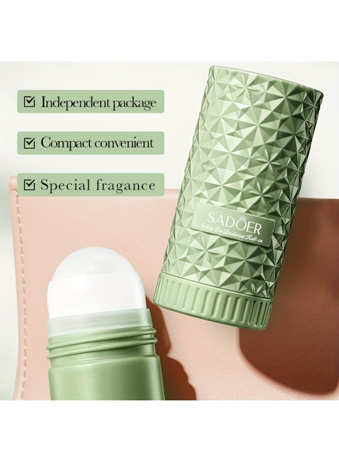 SADOER Body Perfume White Tea Deodorant Roll On Long-Lasting Freshness Sweat and Odor Control Non Irritating Underarm Protection Gentle Skin Care Underarm Moisturizing Deodorant 40ml - Image 2