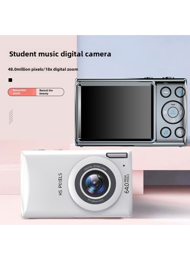 Generic 64 Million Student Music Digital Camera Travel Entry Level Micro Single Vlog Camera Portable High Resolution Smart Camera-Body Color:C1 Black-OTG Reader Standard  - Image 2