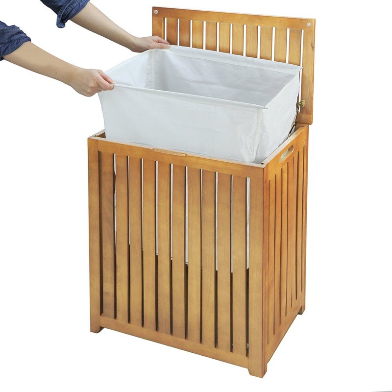 Oceanstar Spa-Style Bamboo Laundry Hamper - Image 3