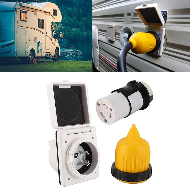 Astibym 30 AMP 3PCS RV Power Inlet Kit Twist Lock US Plug Waterproof Cover - Image 4