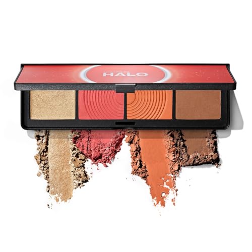 Smashbox Halo Sculpt Glow Face Palette Vitamin E Long Lasting Contour Highlighter 055 Ounce Coral Saturation - Image 1