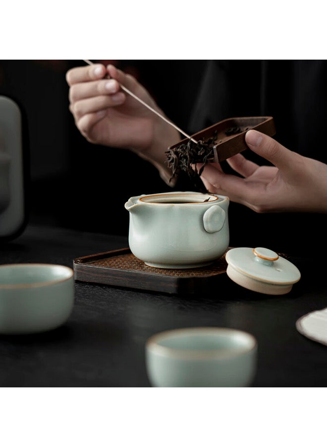 Tangfeng Li Guilian Ru Kiln Travel Tea Set High-end Portable Quick Cup Song Yunhan Xiang Travel Tea Set Gift Box - Image 5