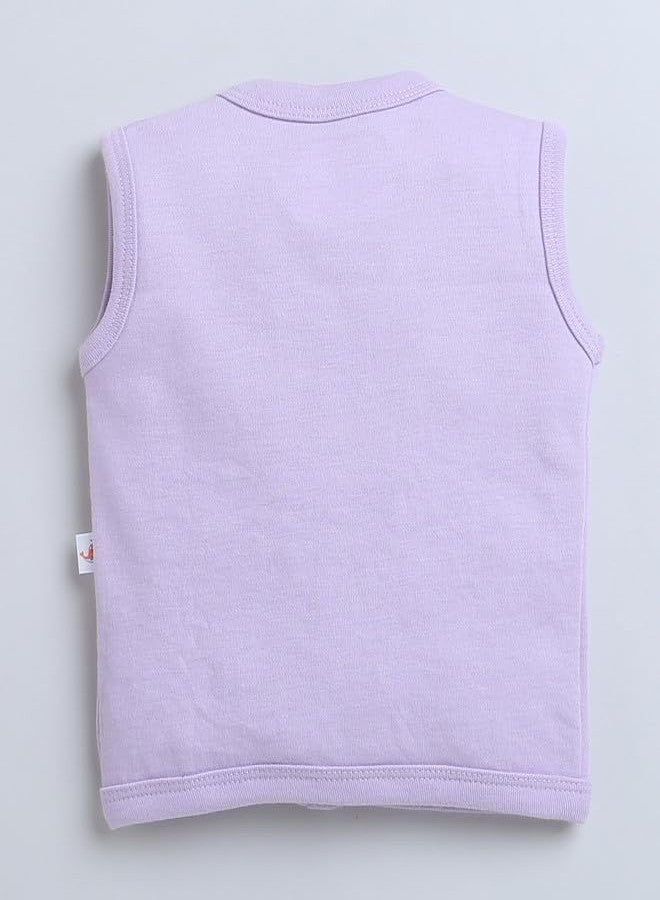 BUMZEE طقم ملابس داخلية بدون أكمام للبنات من بامزي، أبيض ولافندر، مكون من 3 قطع، مناسب لعمر 6-9 أشهر (Peb9304D-wht.lvd) - Image 5