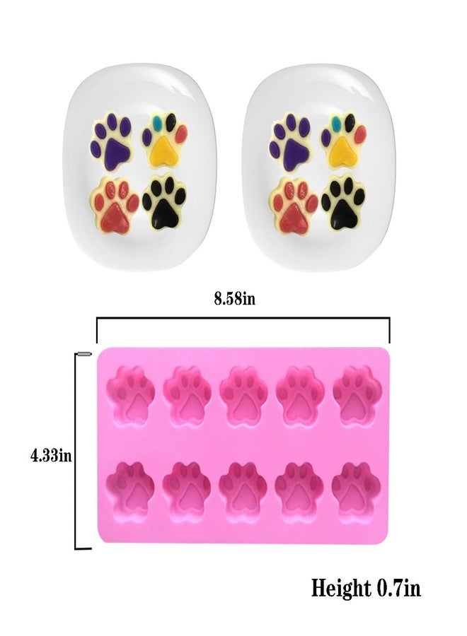 HYCSC Silicone Paw Print Molds - Dog Treat Silicone Mold, Food Grade Paw Silicone Mold, Non-Stick Dog Ice Cube Trays, Great for Making Cat Paw Chocolate, Candy, Ice Cube, Pudding, Jelly, Cookie(2PCS) - Image 2
