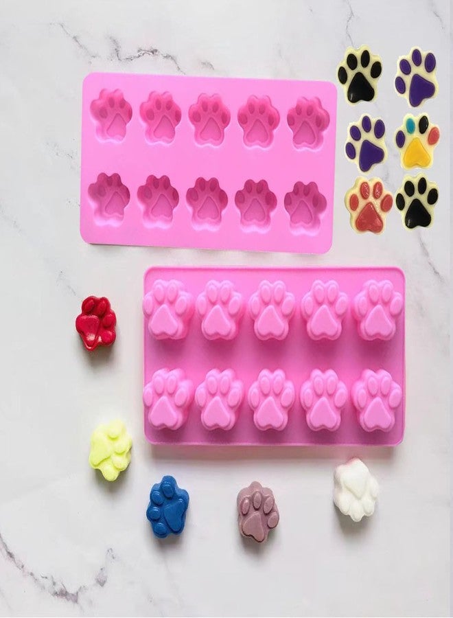 HYCSC Silicone Paw Print Molds - Dog Treat Silicone Mold, Food Grade Paw Silicone Mold, Non-Stick Dog Ice Cube Trays, Great for Making Cat Paw Chocolate, Candy, Ice Cube, Pudding, Jelly, Cookie(2PCS) - Image 5