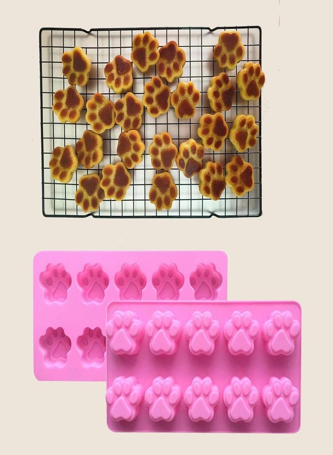 HYCSC Silicone Paw Print Molds - Dog Treat Silicone Mold, Food Grade Paw Silicone Mold, Non-Stick Dog Ice Cube Trays, Great for Making Cat Paw Chocolate, Candy, Ice Cube, Pudding, Jelly, Cookie(2PCS) - Image 3