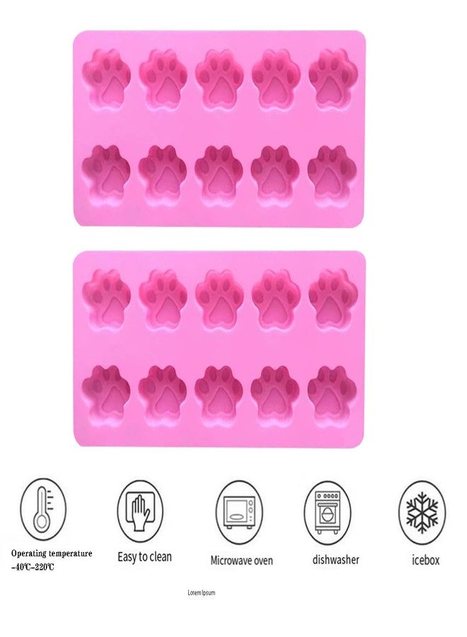 HYCSC Silicone Paw Print Molds - Dog Treat Silicone Mold, Food Grade Paw Silicone Mold, Non-Stick Dog Ice Cube Trays, Great for Making Cat Paw Chocolate, Candy, Ice Cube, Pudding, Jelly, Cookie(2PCS) - Image 4