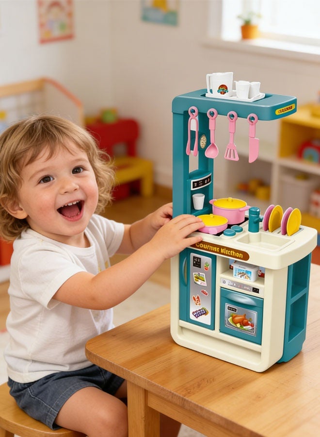 Kitchen Playset, 43 PCS Kitchen Play Set Toy,Mini Kitchen Set Toy, Pretend Play Kitchen Set,Cooking Toy Set with Toy Food & Cookware Accessories, Pretend Play Food Toys for Boys and Girls - Image 3