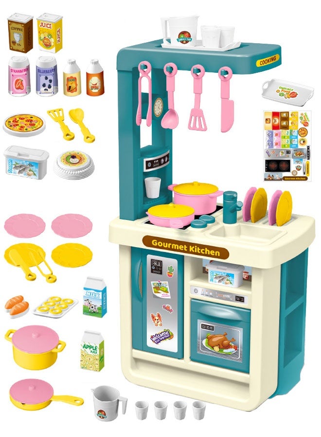 Kitchen Playset, 43 PCS Kitchen Play Set Toy,Mini Kitchen Set Toy, Pretend Play Kitchen Set,Cooking Toy Set with Toy Food & Cookware Accessories, Pretend Play Food Toys for Boys and Girls - Image 1