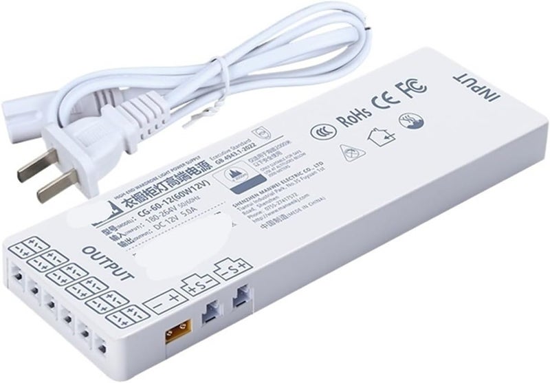 60W 12V LED Transformer Power Supply for Wardrobe and Wine Cabinet Lighting - Image 1