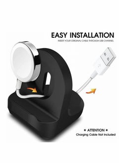 KASTWAVE Charging Stand for Apple Watch,Compatible with Series 7/6/SE/5/4/3/2/1 (45mm, 44mm, 42mm, 41mm, 40mm, 38mm), Nightstand Mode-Black  - Image 3
