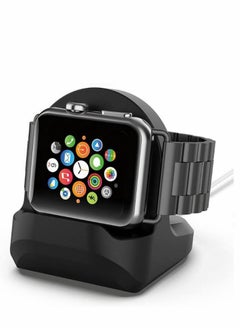 KASTWAVE Charging Stand for Apple Watch,Compatible with Series 7/6/SE/5/4/3/2/1 (45mm, 44mm, 42mm, 41mm, 40mm, 38mm), Nightstand Mode-Black  - Image 1