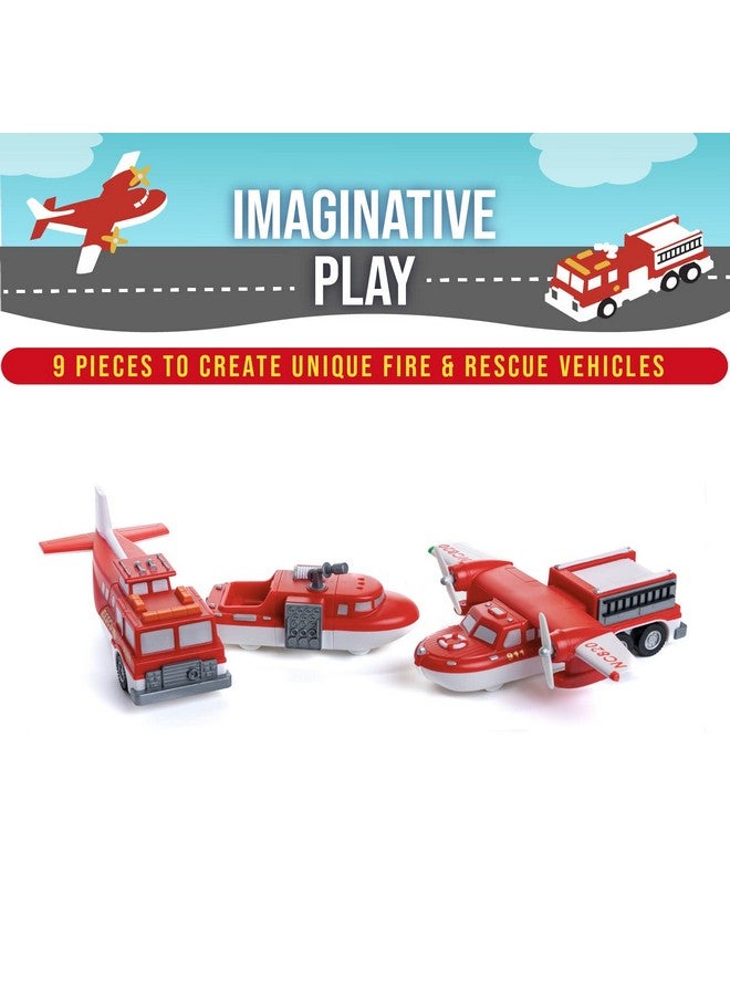 Popular Playthings ألعاب شعبية مركبات مغناطيسية مزيج أو تطابق®، إطفاء وإنقاذ، أحمر وأبيض - Image 5