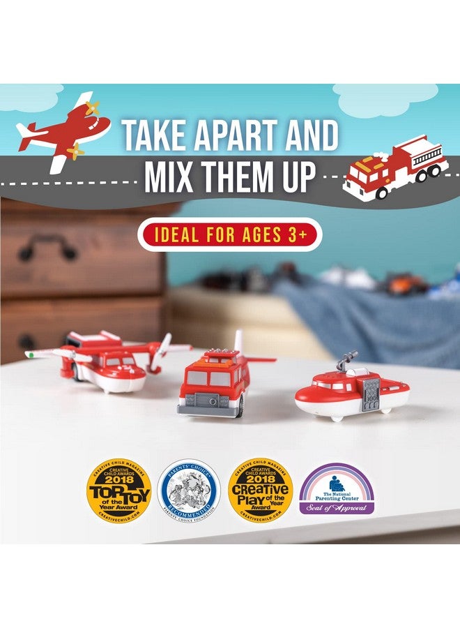 Popular Playthings ألعاب شعبية مركبات مغناطيسية مزيج أو تطابق®، إطفاء وإنقاذ، أحمر وأبيض - Image 3