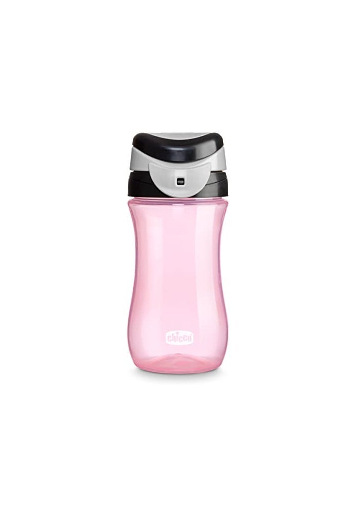Chicco My Tumbler Toddler Sippy Cup for 2 Years 12oz SpillProof when Closed Water Bottle with FreeFlow Spout FlipUp Carry Handle Easy Grip BPA Free Pink - Image 1