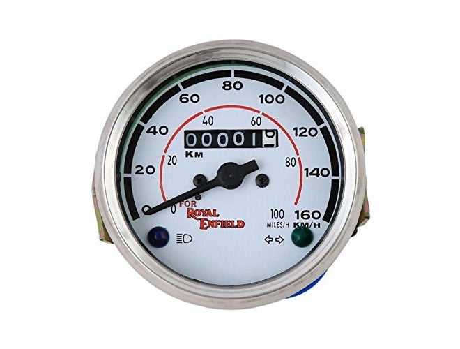 Spedy White Stylish Speedo Meter 0-160 km for Royal Enfield Electra 4S - Image 1