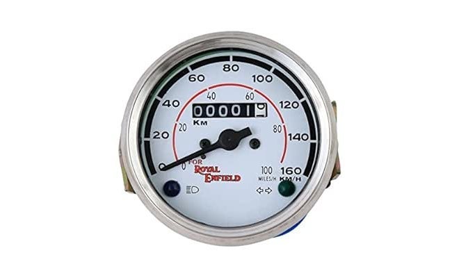 Spedy White Stylish Speedo Meter 0-160 km for Royal Enfield Electra 4S - Image 5