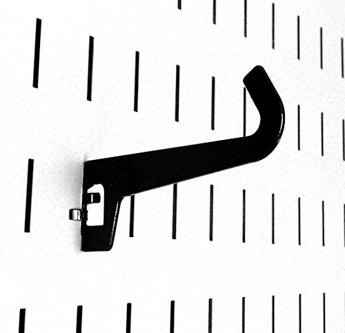 Wall Control 3-1/2in Reach Curved Tip Slotted Hook Pack - Slotted Metal Pegboard Hooks Pegboard and Slotted Tool Board - Black - Image 5