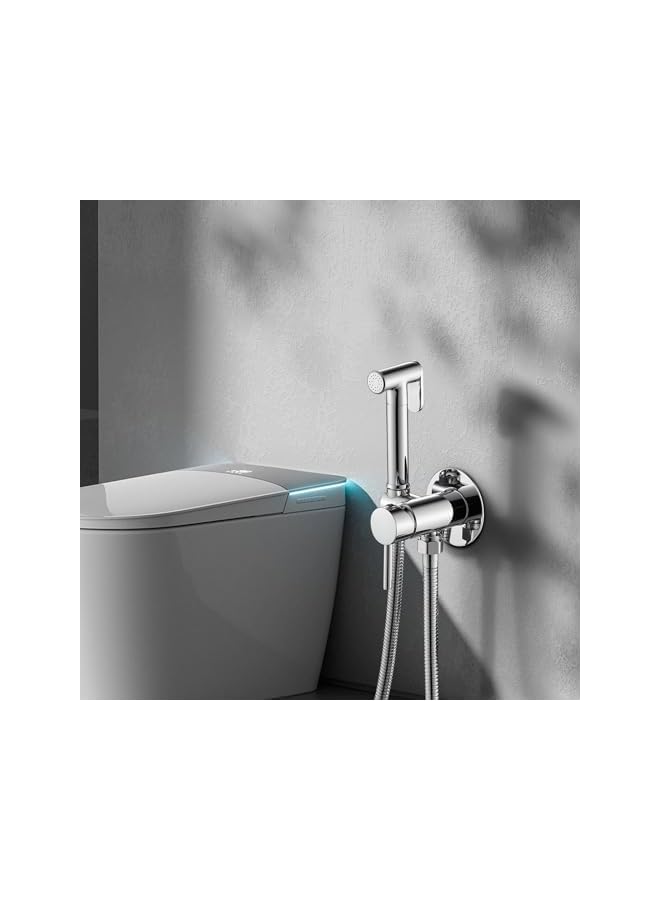 The Bros رشاش بيديت محمول من بروز مع خرطوم بيديت من الفولاذ المقاوم للصدأ بطول 59 بوصة، مجموعة رشاش لخلط الماء الساخن والبارد لرشاش بيديت المرحاض، رشاش قماش الحمام، رشاش حفاضات للاستحمام والنظافة الشخصية - Image 5