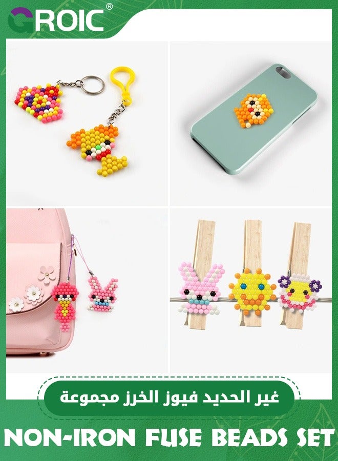 GROIC 2200Pcs Non-Iron Fuse Beads Set, 16 Colors 5mm Perler Beads for Kids, Water-soluble Beads Makes Creations with No Heat Mega Bead, Creative DIY Set for Children, Ideal Gift for Crafting - boys - Image 4