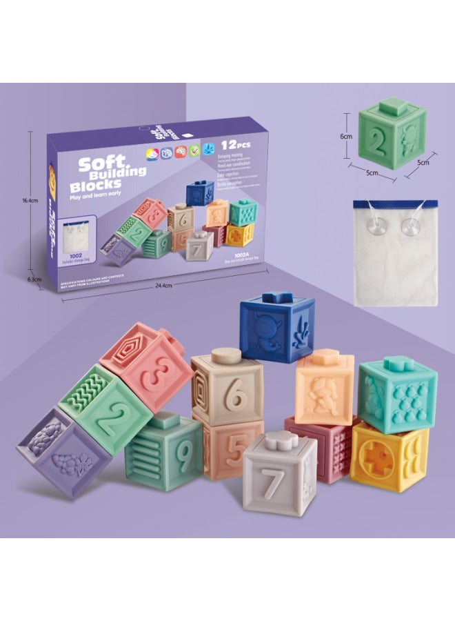 Animal Digital Soft Rubber Relief Building Blocks Baby Children Can Bite Boiled Baby Educational Toys-Color:1071 Soft Rubber Animal-Height:5.5cm - Image 3