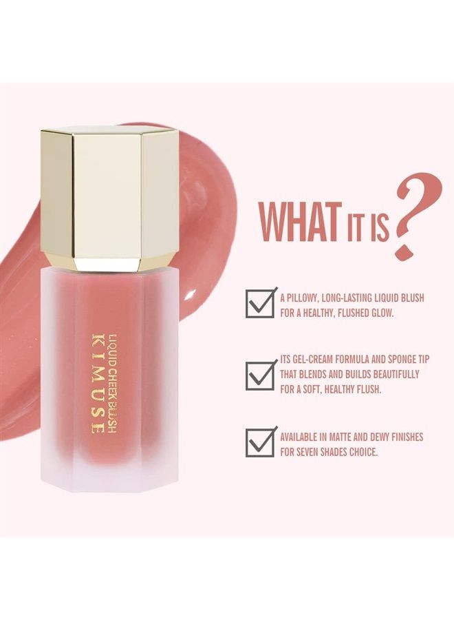 KIMUSE Soft Cream Blush Makeup, Liquid Blush for Cheeks, Weightless, Long-Wearing, Smudge Proof, Natural-Looking, Dewy Finish - Image 3