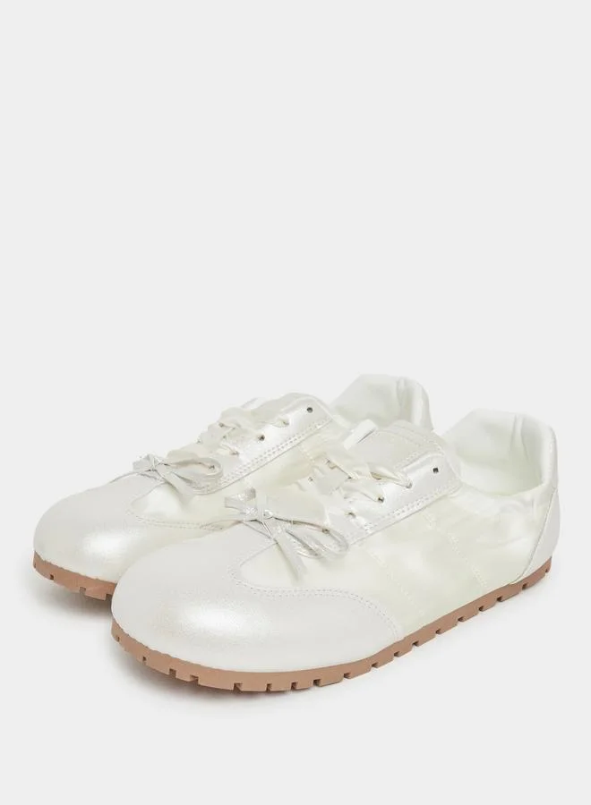 Styli Styli Bow Detail Lace Up Sneakers