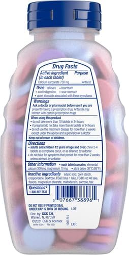 TUMS Extra Strength Assorted Berries Antacid Tablets for Heartburn Relief 96 Count Pack of 2 - Image 3