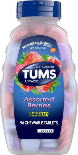 TUMS Extra Strength Assorted Berries Antacid Tablets for Heartburn Relief 96 Count Pack of 2 - Image 2