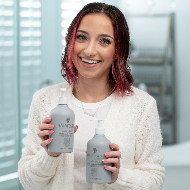 Hairitage Color Check Moisturizing Shampoo and Conditioner Set, UV Protection for Color Treated Hair, Prevent Color Washout, Fading, 13oz each (26oz total) - Image 2