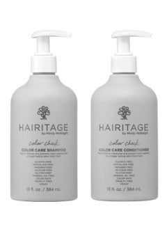 Hairitage Hairitage Color Check Moisturizing Shampoo and Conditioner Set, UV Protection for Color Treated Hair, Prevent Color Washout, Fading, 13oz each (26oz total)  - Image 1