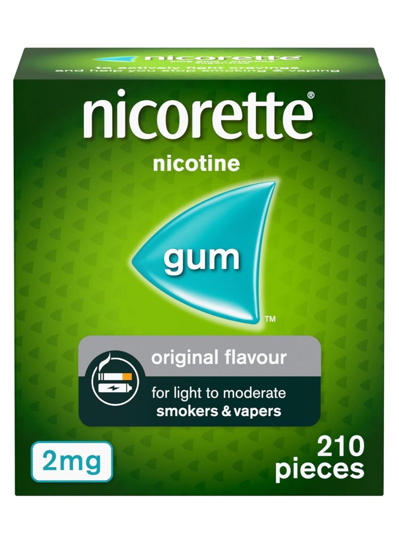 nicorette Nicotine Gum Original Flavour 2 Mg 210 Pieces - Image 1