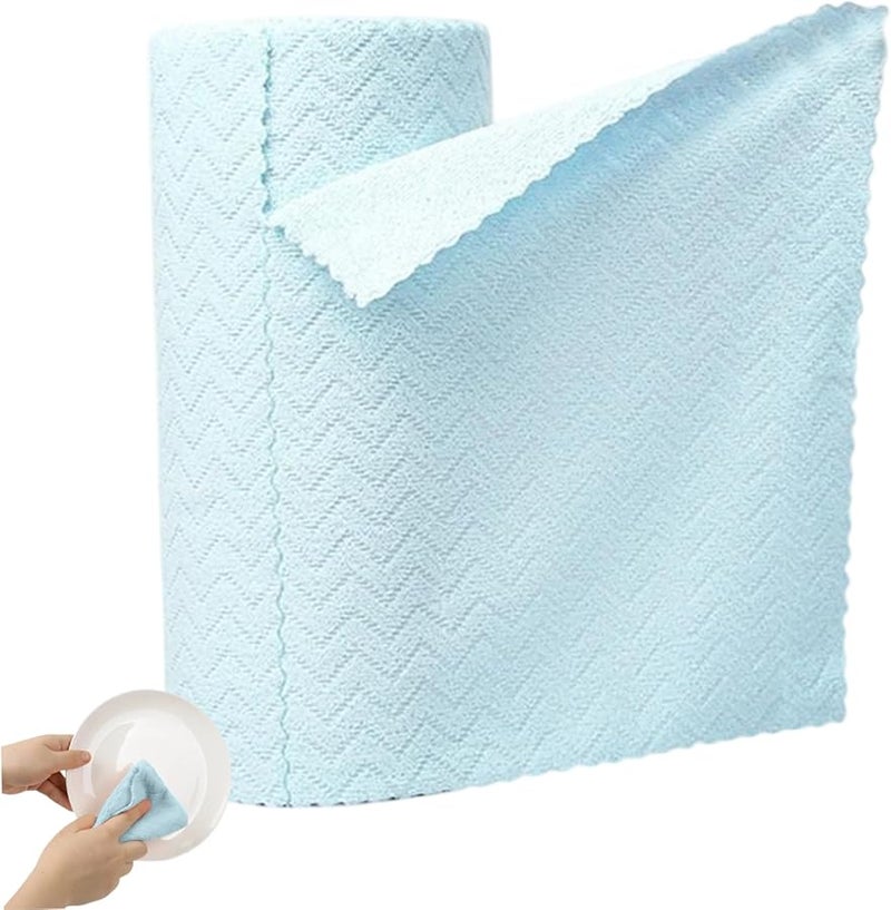 Wathet Color Reusable Paper Towels Roll 30 Pack Microfiber Cleaning Cloths Eco Friendly - Image 2