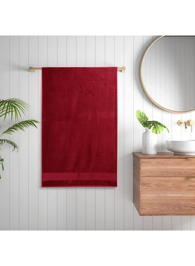 Wakefit Bath Towels | 500 GSM | 100% Cotton Terry | 2 Pieces | Large Size for Men and Women (Chilli Pepper, Navy Blue) - Image 2