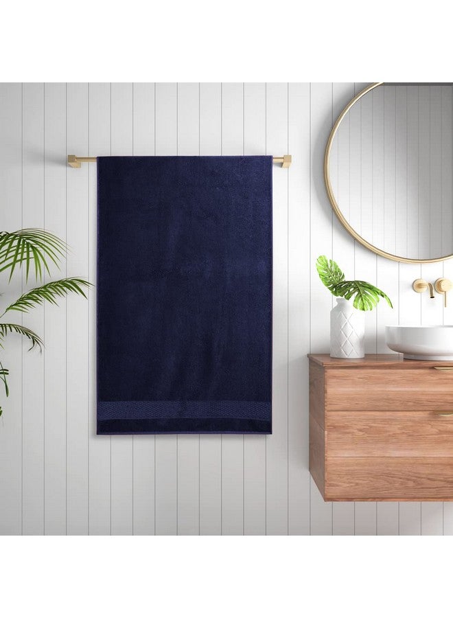 Wakefit Bath Towels | 500 GSM | 100% Cotton Terry | 2 Pieces | Large Size for Men and Women (Chilli Pepper, Navy Blue) - Image 3
