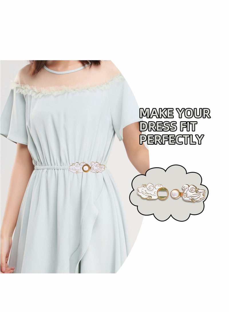 Y&D Jean Waist Adjustment Buckle Buttons 11 Pcs Pant Clips for Fashion DIY Sewing Button Dress Jeans Too Big Loose Adjustable Tightener Flower - Image 3