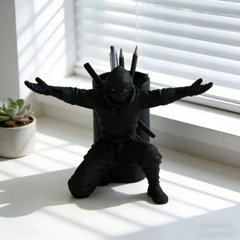 Ninja Pen Holder Desktop Organizer Figure Multifunctional Pen Stand Decoration Max 5.04 Inch - Image 2