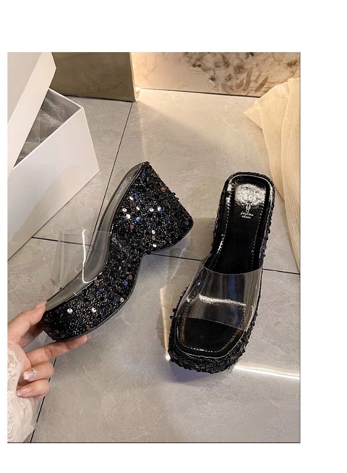 Ladies' Serpentine Wrapped Diamond High Heels - Image 3