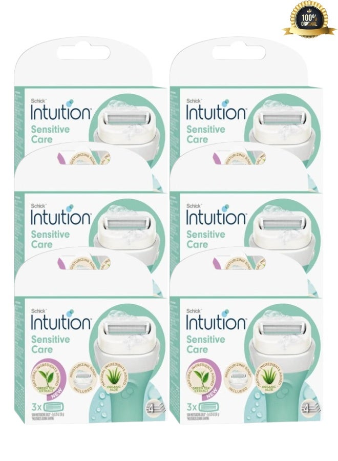 Intuition 6 Pieces 3-Piece Intuition Sensitive Care Moisturizing Razor Blade Refills Multicolour 10grams - Image 1