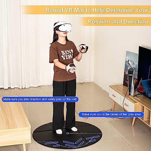 DEVASO Foldable VR Mat for Meta Quest 3S/Quest 3, Round Anti Fatigue Large Mat, Anti-slip and Comfortable Floor Mat, Premium Game Accessories Compatible with PSVR2, Oculus Quest 2/Pro/Apple Vision Pro - Image 2