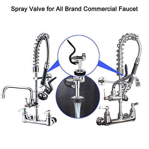 KWODE Pre-rinse Spray Valve for Commercial Kitchen Sink Faucet Pre Rinse Sprayer Nozzle Replacement Head with 1.42 GPM Spray Face - Image 3