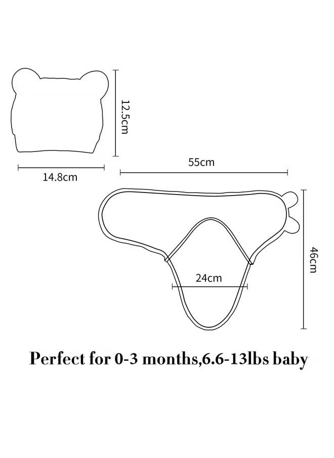 3Pcs Delicate Knitted Baby Swaddle Set with Cute Hat for 0-3 Months Ultra-Soft Comfortable and Lightweight Cotton Infant Swaddle Wrap