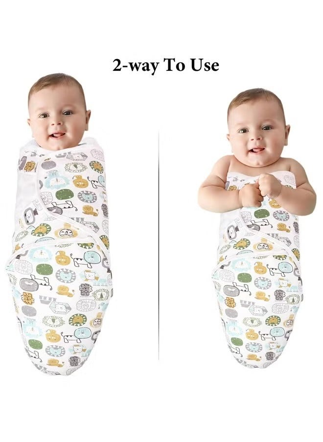 3Pcs Delicate Knitted Baby Swaddle Set with Cute Hat for 0-3 Months Ultra-Soft Comfortable and Lightweight Cotton Infant Swaddle Wrap