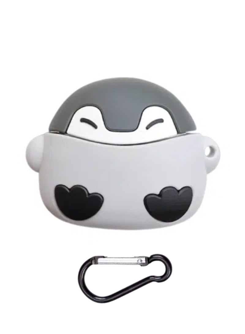 UrbanNest For Airpods Pro/Pro2, Silicon Protective Case with Hook, Penguine, Cute, Funny, Grey, Gift  - Image 1